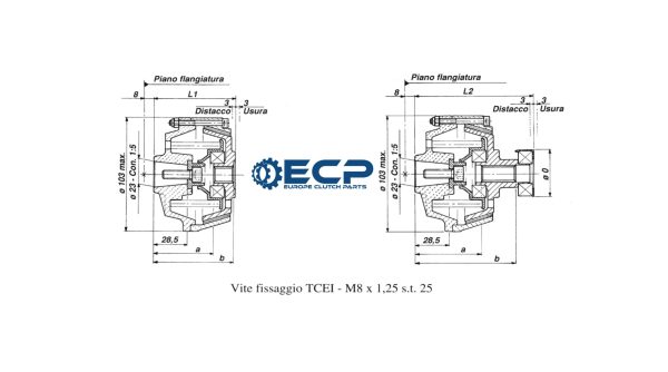 Frizione conica dati tecnici